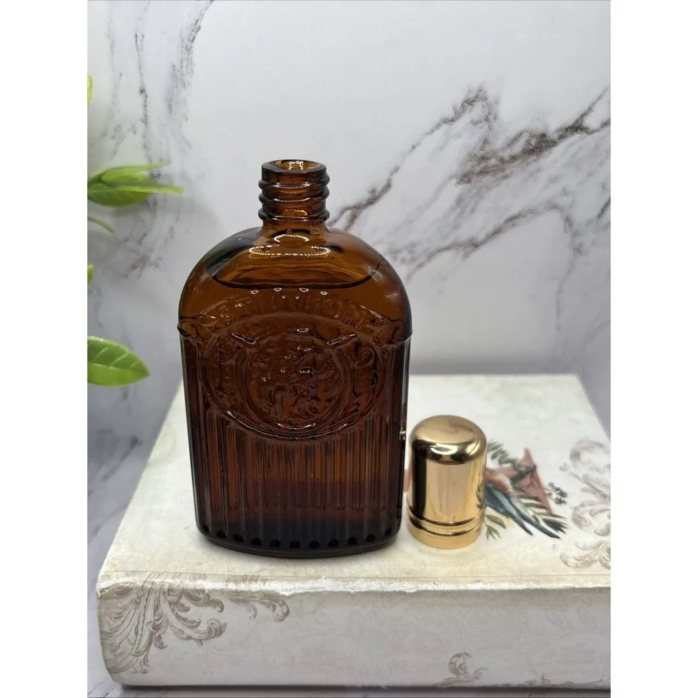 Rare VINTAGE STETSON COLOGNE AMERICANA DECANTER 1.75 oz Amber Bottle Full Bottle